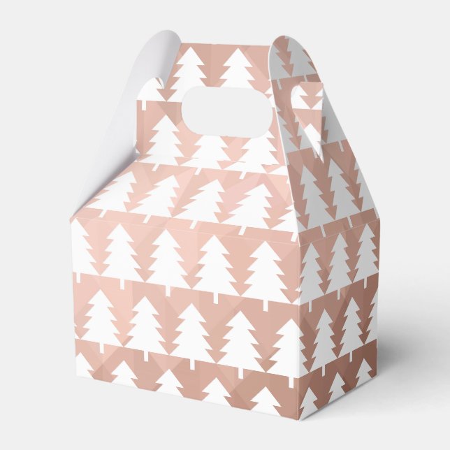 Minimal rose gold geometric xmas trees  favour box (Front Side)