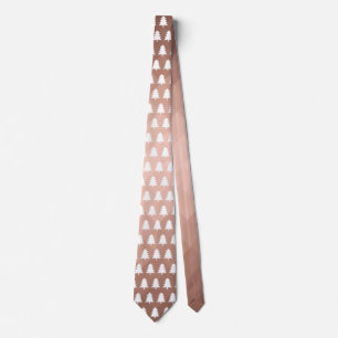 Minimal rose gold geometric xmas trees  tie