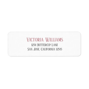Minimal Rose Gold Pink Grey Wedding Return Address Label