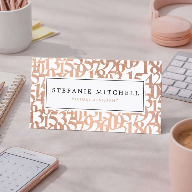 Minimal Rose Gold Virtual Assistant Business Card (Creator Uploaded)