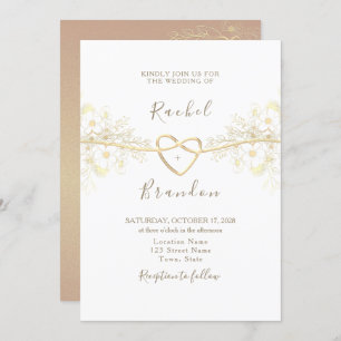 Minimal Rose Gold Wedding Invitation