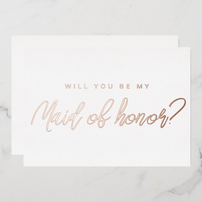 Minimal rose gold will you be my maid of honour (Front/Back)
