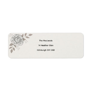 Minimal Rose Line Art Botanical Return Address Label