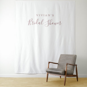 Minimal RoseGold Bridal Shower Photo Prop Backdrop Tapestry