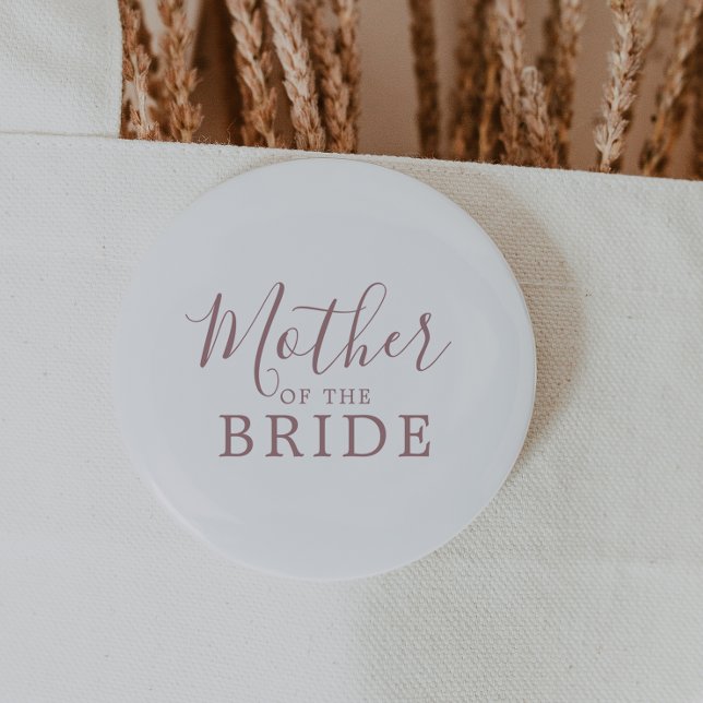 Minimal RoseGold Mother of the Bride Bridal Shower 6 Cm Round Badge (Creator Uploaded)