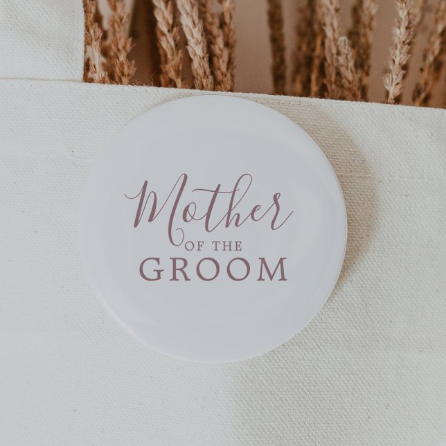 Minimal RoseGold Mother of the Groom Bridal Shower 6 Cm Round Badge (Creator Uploaded)