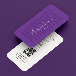 Minimal Royal Purple Podiatrist Massage Therapist  Business Card