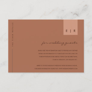 MINIMAL RUST ORANGE TYPOGRAPHY WEDDING DETAILS ENCLOSURE CARD