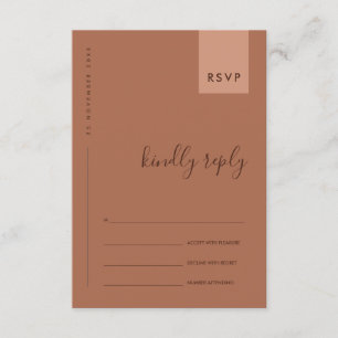 MINIMAL RUST ORANGE TYPOGRAPHY WEDDING RSVP ENCLOSURE CARD
