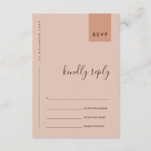 MINIMAL  RUST ORANGE TYPOGRAPHY WEDDING RSVP ENCLOSURE CARD