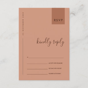 MINIMAL  RUST ORANGE TYPOGRAPHY WEDDING RSVP ENCLOSURE CARD