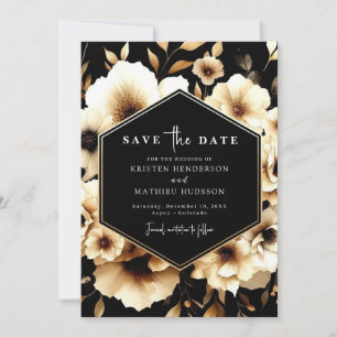 Minimal Rustic Gold and Black Wedding Save The Date