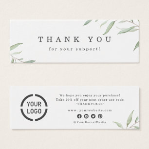 Minimal rustic greenery logo business thank you