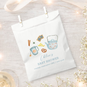 Minimal Rustic Par-Tea Cookie Baby Shower Favour Bag