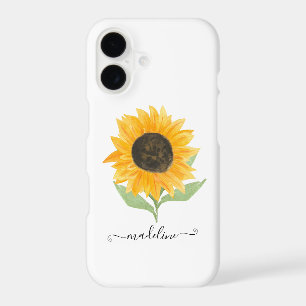 Minimal Rustic Sunflower Personalised Name Script