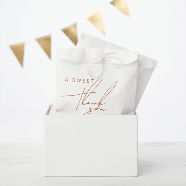 Minimal Rustic Terracotta Sweet Thank You Wedding Favour Bag (Party)