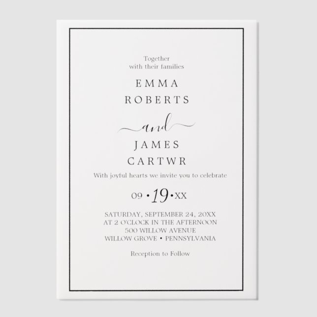 Minimal Rustic Vellum Invitation (Front)