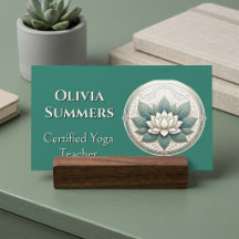 Minimal Sacred White Lotus Yoga Instructor Green 