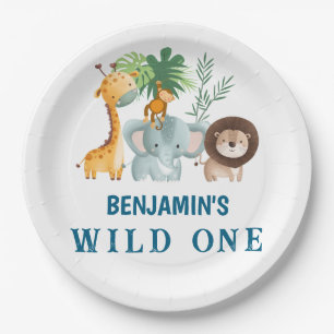 Minimal Safari Wild One birthday party  Paper Plate