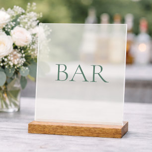 Minimal Sage Green Bar Acrylic Sign