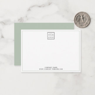 Minimal Sage Green Business Logo Company Name Card