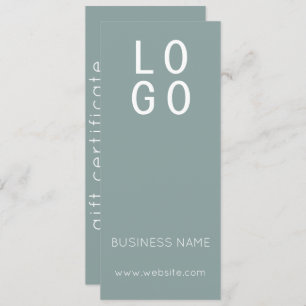 MINIMAL SAGE GREEN BUSINESS LOGO GIFT CERTIFICATE
