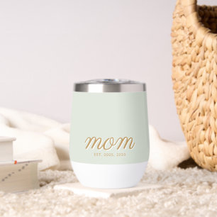 Minimal Sage Green & Gold Script Mum Established