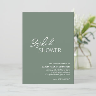 Minimal Sage Green Modern Bridal Shower Invitation