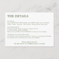 Minimal Sage Green QR Code Wedding Details
