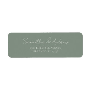 Minimal Sage Green Return Address Wedding Label