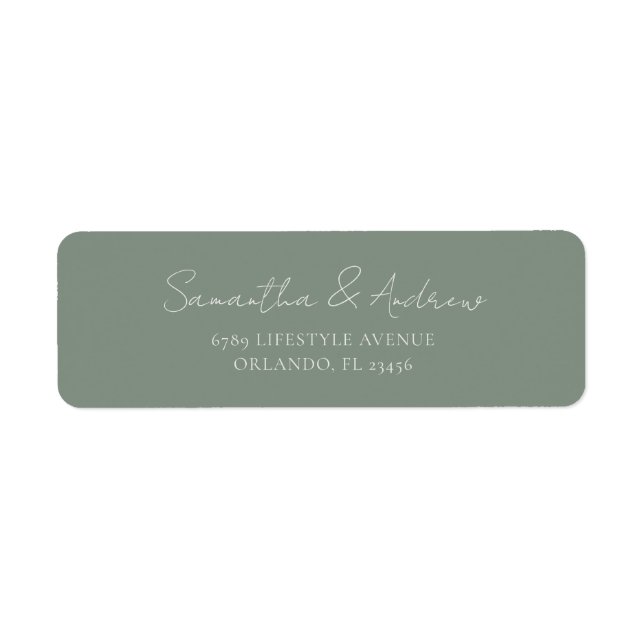 Minimal Sage Green Return Address Wedding Label (Front)