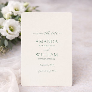 Minimal Sage Green Save the Date Card
