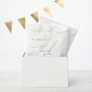 Minimal Sage Green Sweet Thank You Wedding Favour Bag