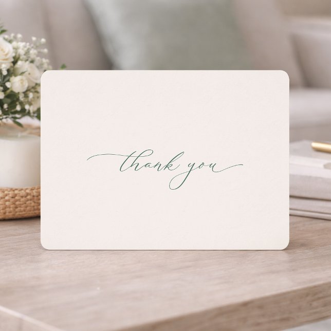 Minimal Sage Green Wedding Thank You Card (Creator Uploaded)