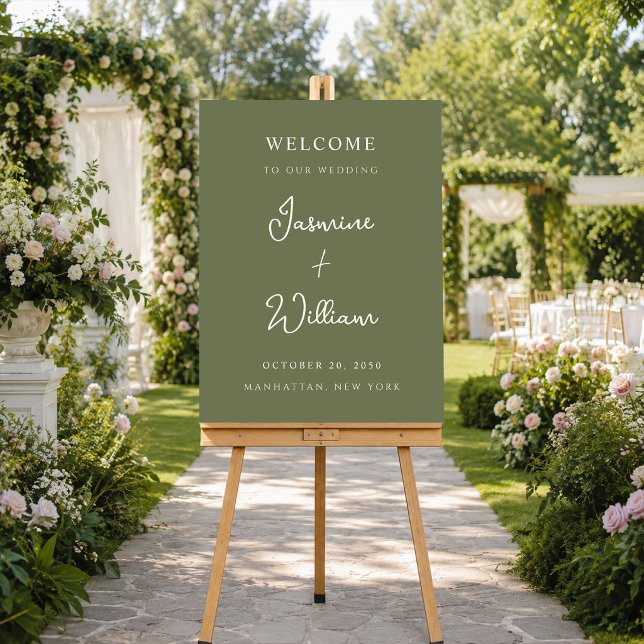 Minimal Sage Green Wedding Welcome Poster (Creator Uploaded)
