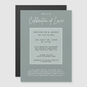 Minimal Sage Wedding Celebration Of Love Magnetic Invitation