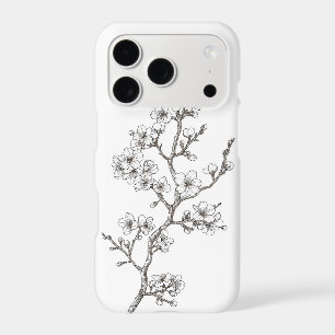 Minimal Sakura Line iPhone Case   Line Art Blossom