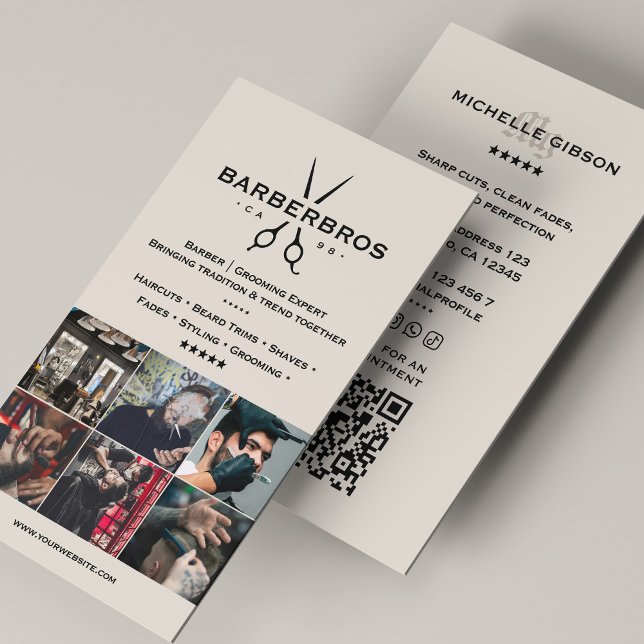 Minimal Sand Hair Stylist Barber Barbershop Grid Business Card (Minimal Sand Hair Stylist Barber Barbershop Grid Business Card
)