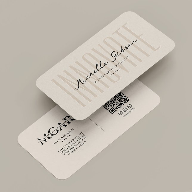 Minimal Sand Professional Elegant Monogram Business Card (Creator Uploaded)