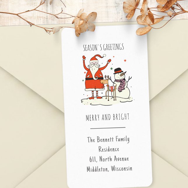 Minimal Santa Christmas Return Label (Creator Uploaded)