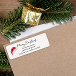 Minimal Santa Hat Cute Whimsical Festive Christmas Return Address Label<br><div class="desc">This minimal "Merry Christmas" gift tag features a hand drawn Santa hat that adds a touch of nostalgic whimsy. Original art by Malissa Melrose.</div>