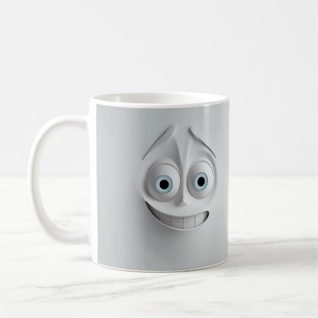 Minimal Sarcastic Face 3D Mug Wrap (Left)