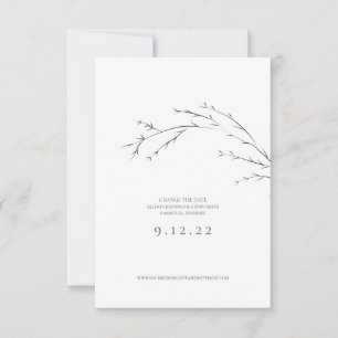 Minimal Save the Date Change the Date Wedding Card