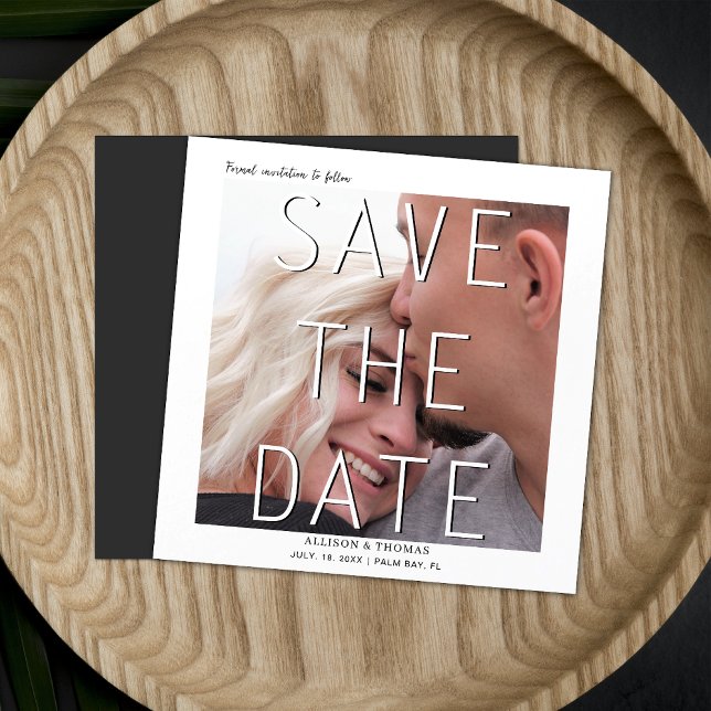 Minimal Save The Date Photo Wedding Magnetic Invitation (Magnetic invites stick to any metal, ensuring guests remember your special day with ease.)
