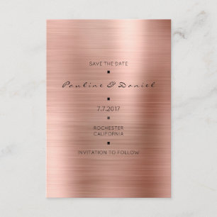 Minimal Save The Date Pink Rose Gold Cooper