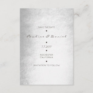 Minimal Save The Date Silver Grey Delicate