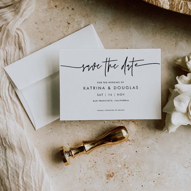 Minimal Save The Date Wedding Announcement Card (Creator Uploaded)