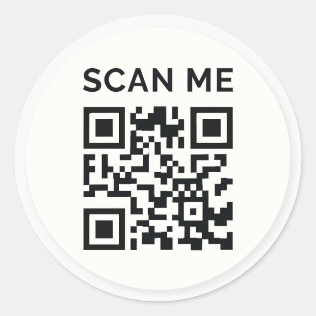 Minimal scan me QR code sticker (Front)