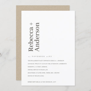 MINIMAL SCANDI PBLACK & WHITE ENGAGEMENT INVITE