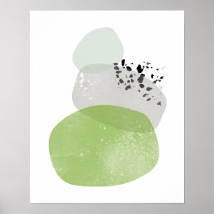 Minimal, scandinavia, abstract greenery poster